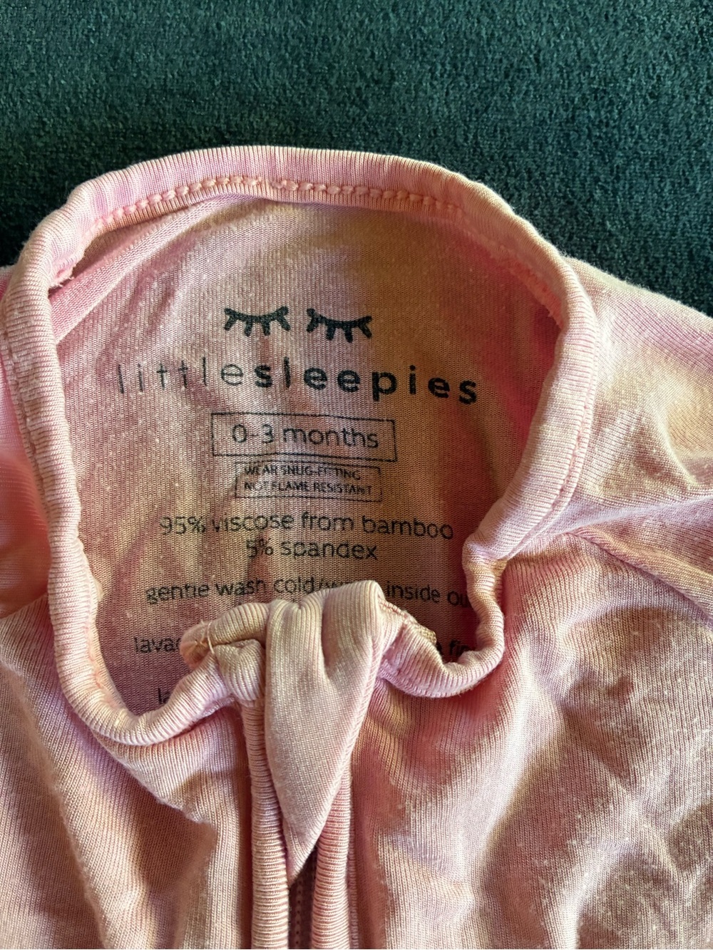 Little Sleepies Solid Bubblegum Pink Convertible Romper Sleeper Bamboo 0-3 Month - Picture 4 of 5